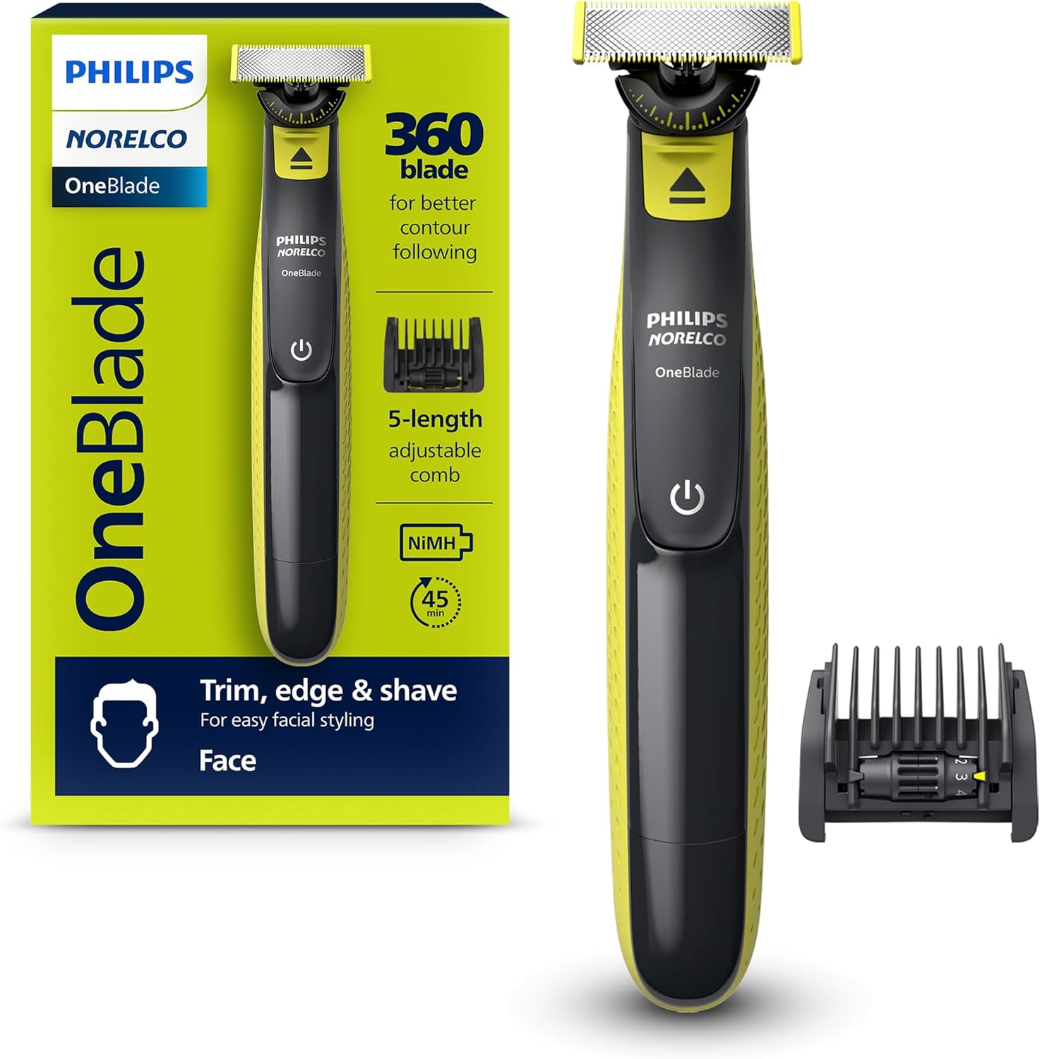 oneblade-360-face-hybrid-electric-beard-trimmer-and-shaver-with-5-in-1-face-stubble-comb-frustration-free-packaging-qp2724-90