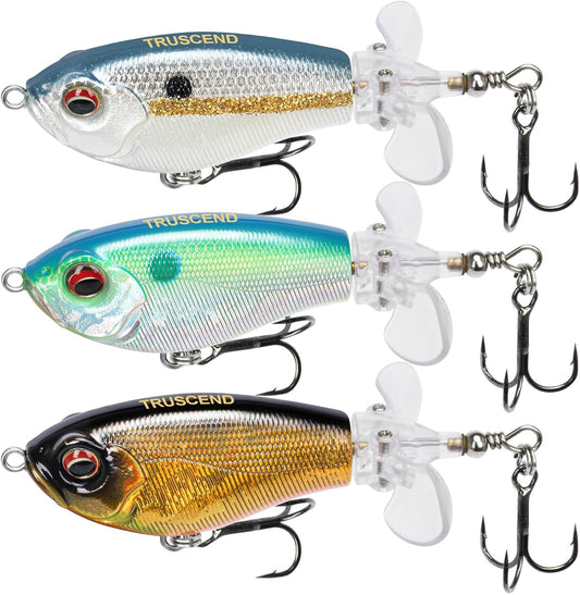 Top Water Fishing Lures with BKK Hooks, Whopper Fishing Lure for Freshwater or Saltwater, Floating Lure for Bass Catfish Pike, Fishing Wobble Surface Bass Baits Teasers Fishing Gifts for Men