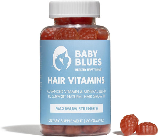 Baby Blues Postpartum Hair Loss Vitamins - Passion Fruit Gummies with Biotin, Collagen, & Folate