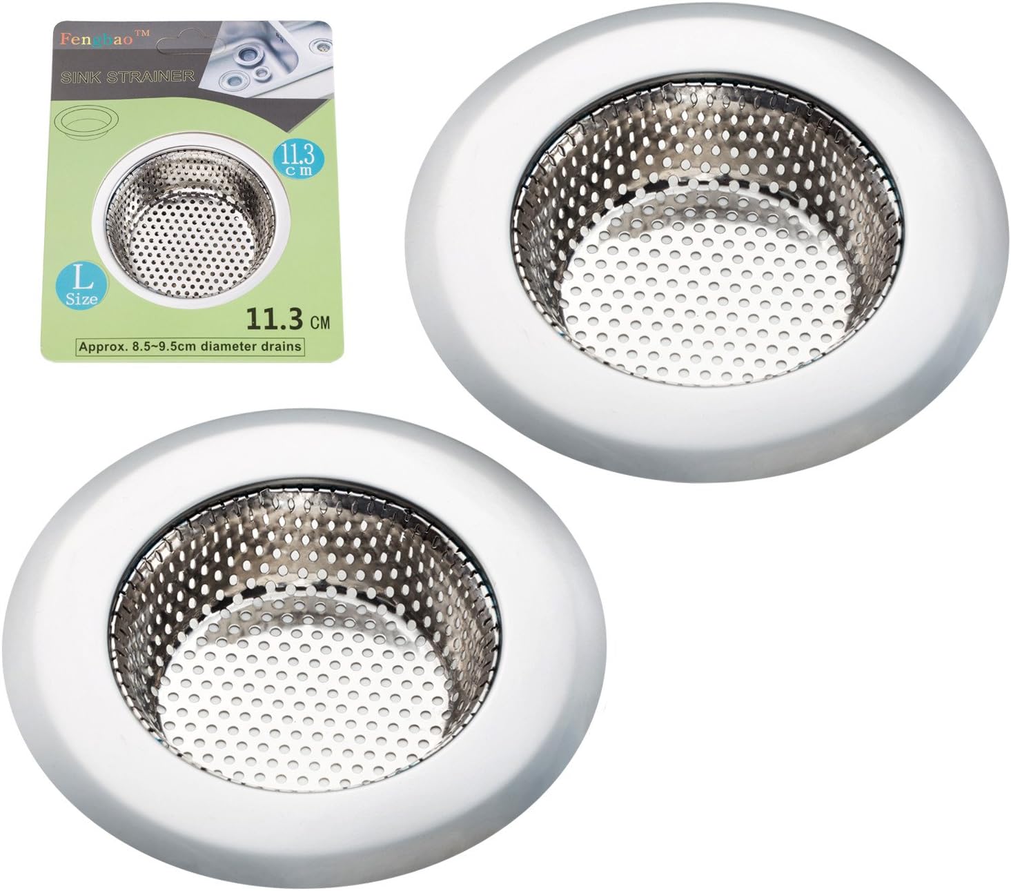 2pcs-kitchen-sink-strainer-stainless-steel-large-wide-rim-4-5-diameter